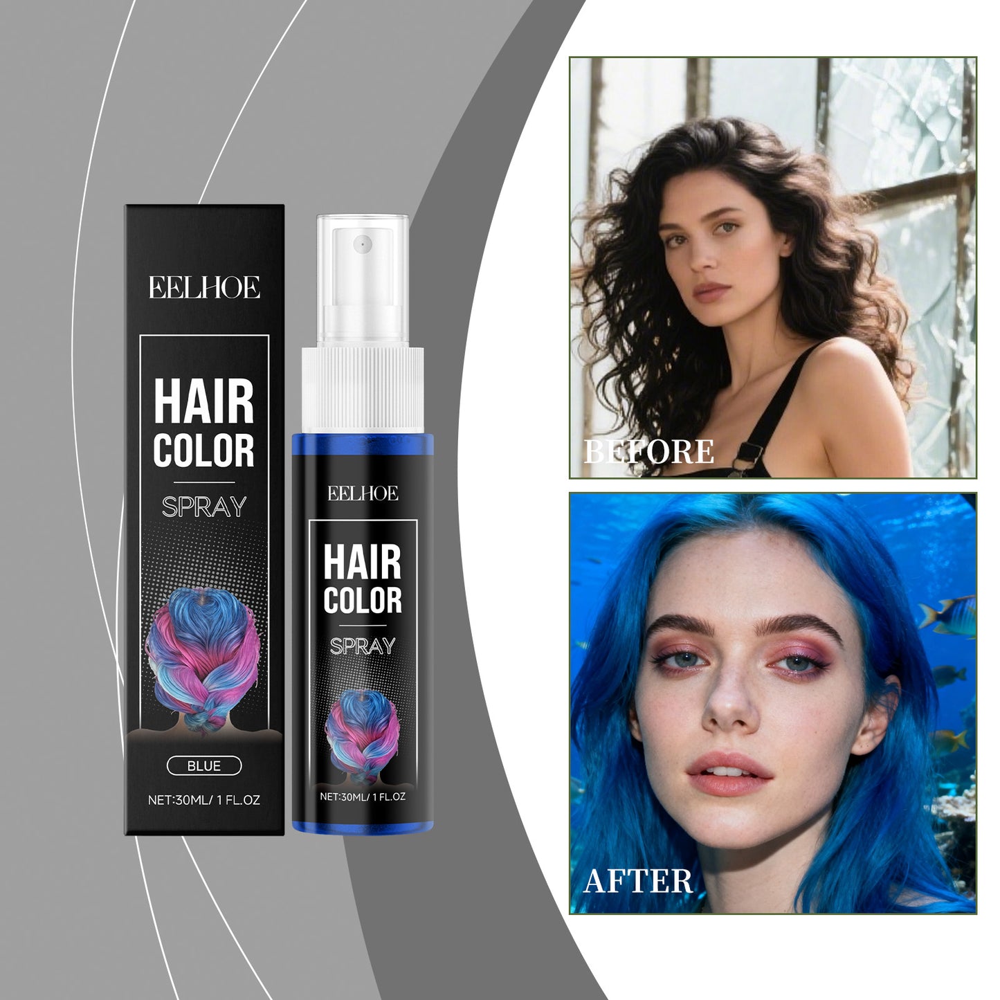 Blue Temporary Hair Dye Spray