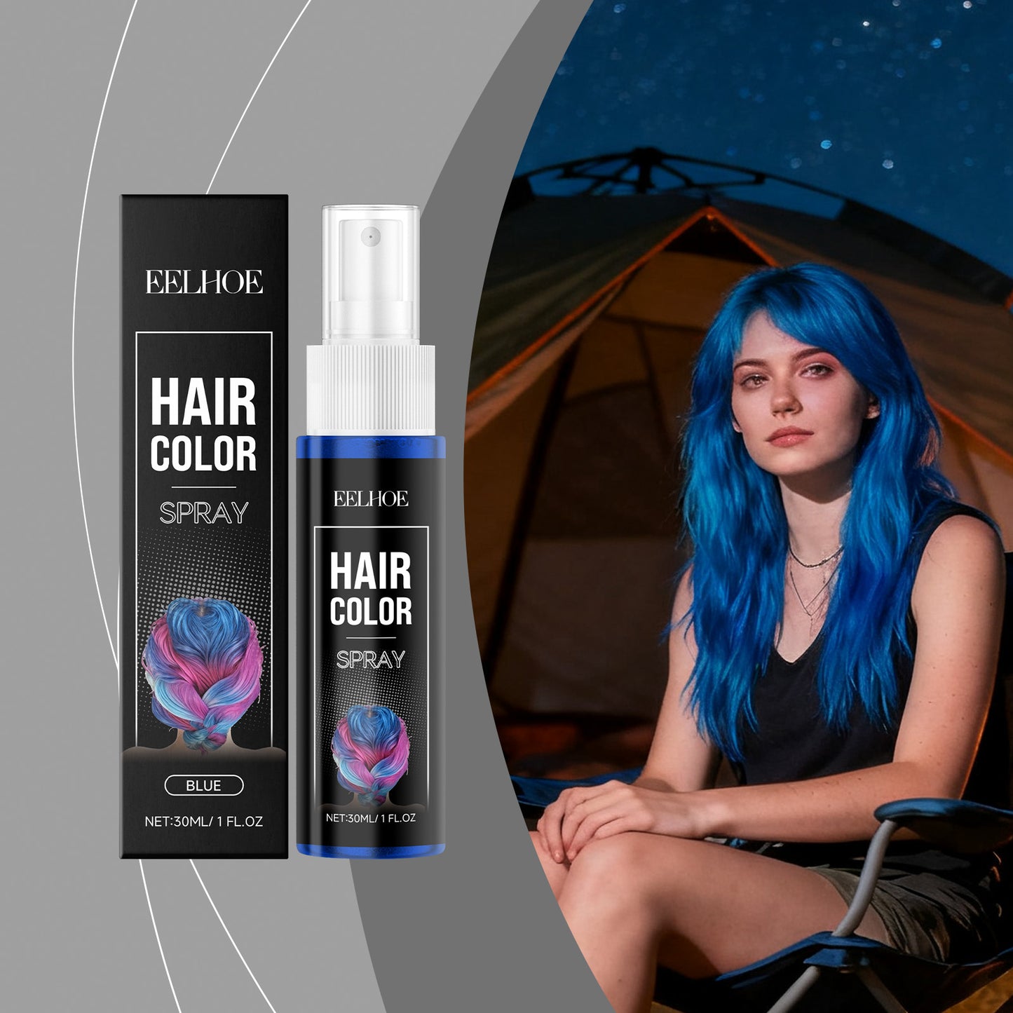 Blue Temporary Hair Dye Spray
