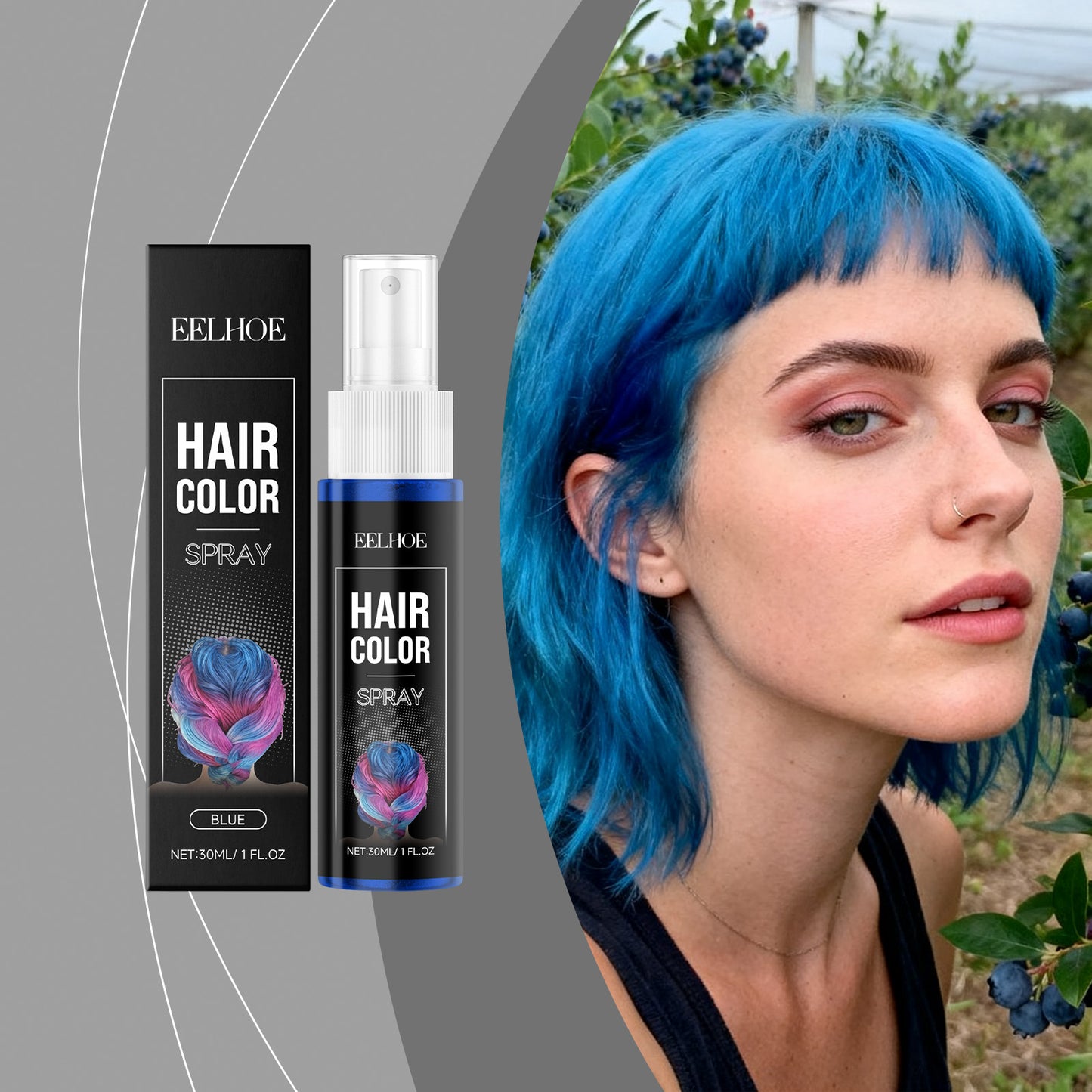 Blue Temporary Hair Dye Spray