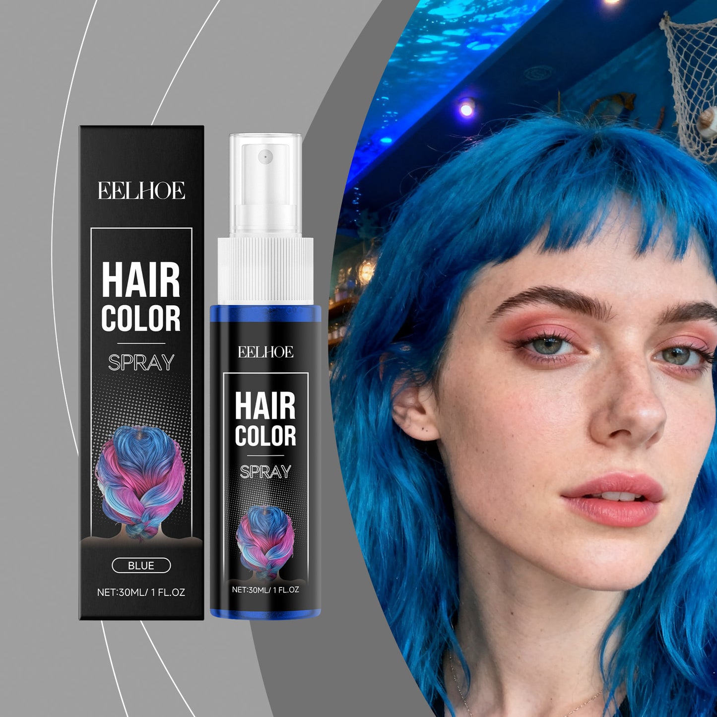 Blue Temporary Hair Dye Spray