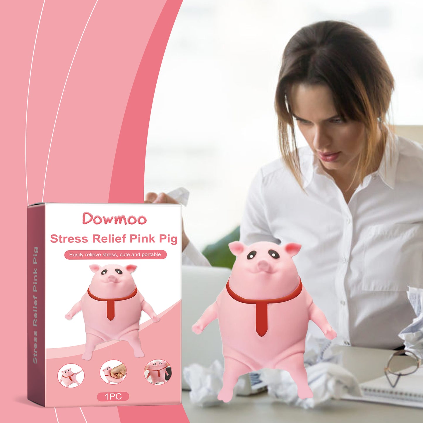 DOWMOO Stress Relief Pink Pig